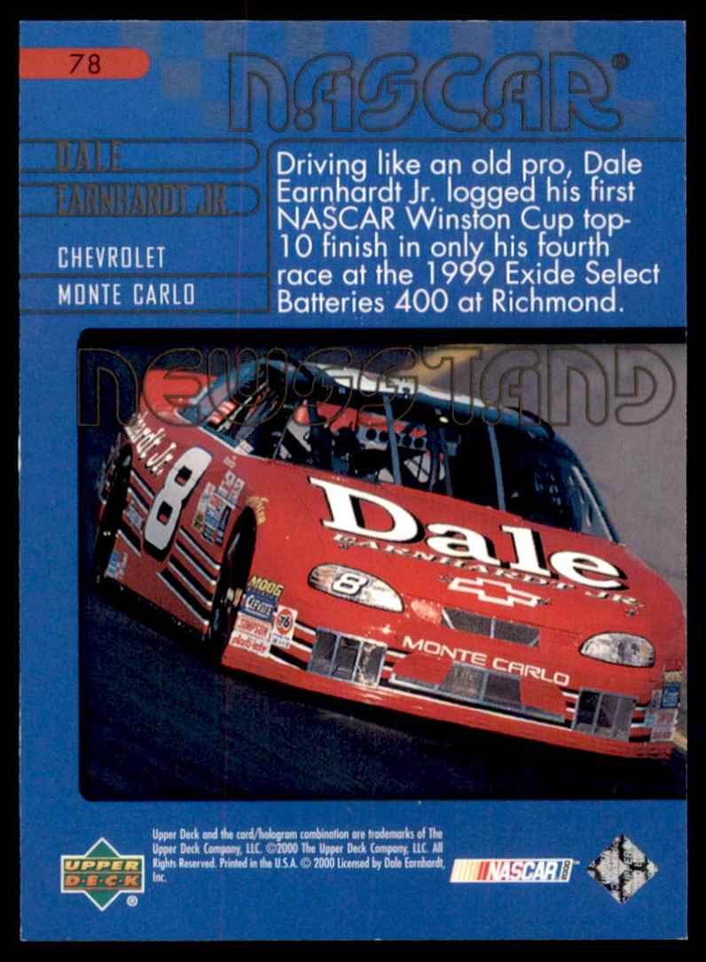 2000 Upper Deck Dale Earnhardt JR. #78 card back image