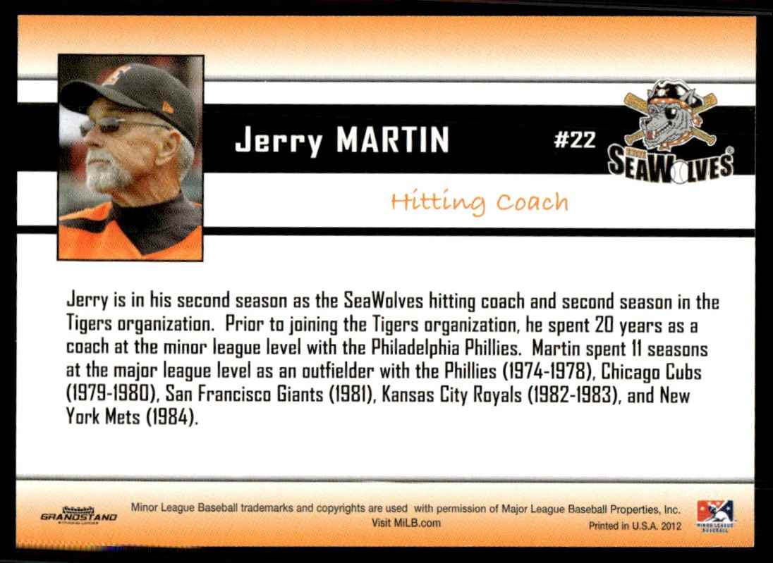 2012 MiLB Jerry Martin card back image