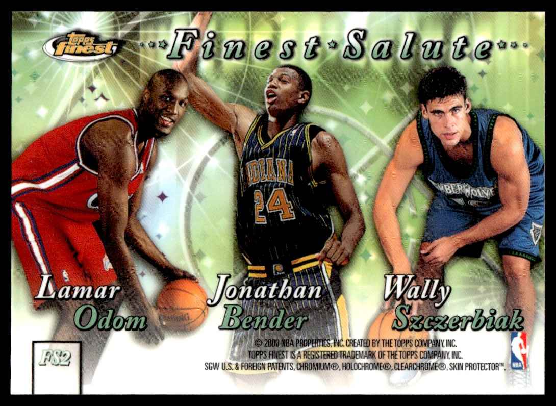 1999-00 Finest Salute Elton Brand/Steve Francis/Baron Davis/Lamar Odom/Jonathan Bender/Wally Szczerbiak #FS2 card back image