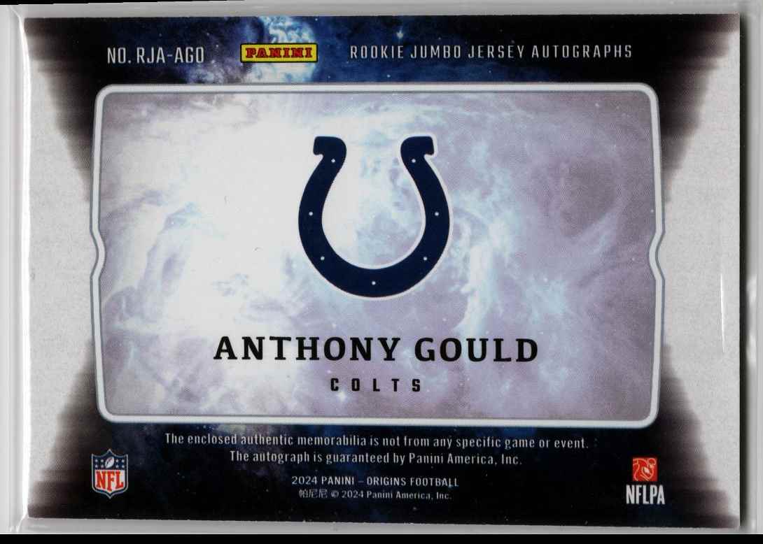 2024 Origins Rookie Jumbo Jersey Autographs Red Anthony Gould Anthony Gould #169 card back image