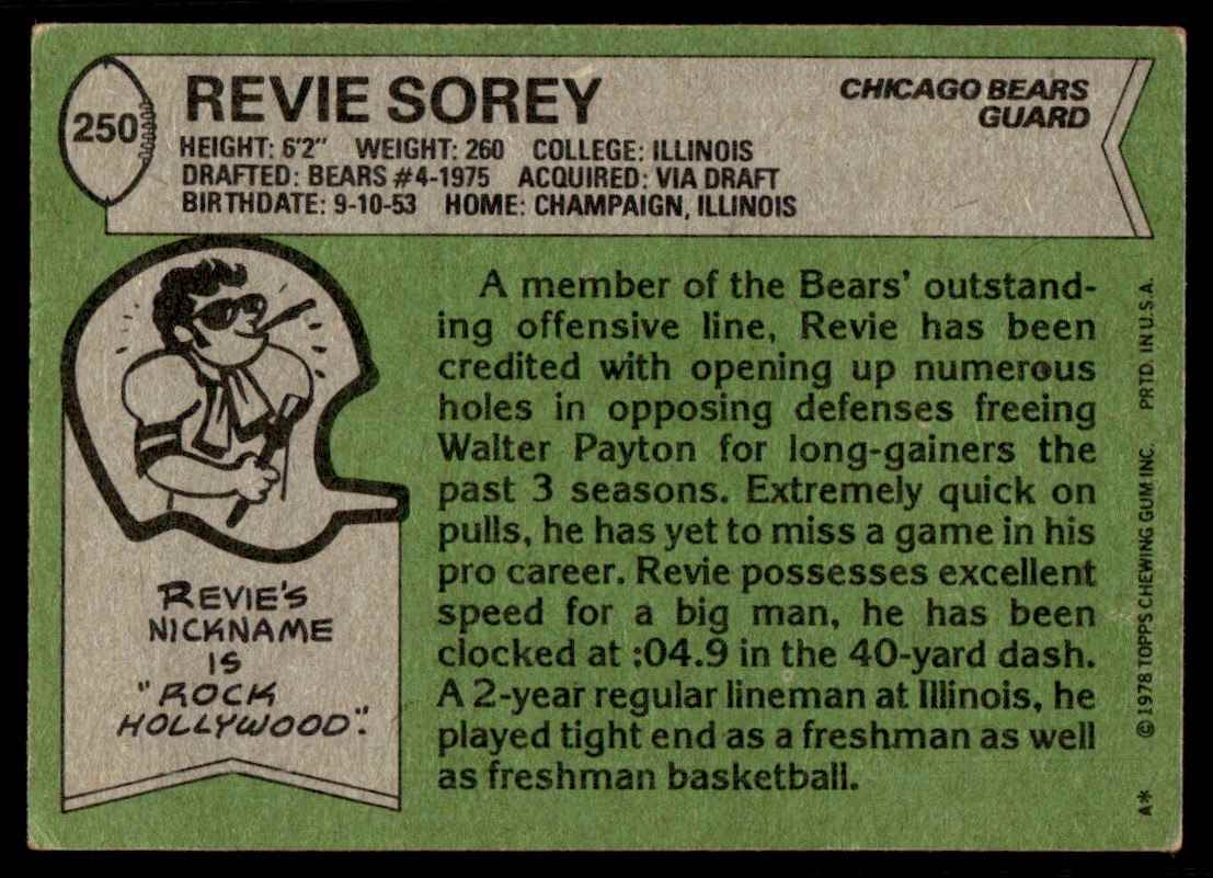 1978 Topps Revie Sorey #250 card back image