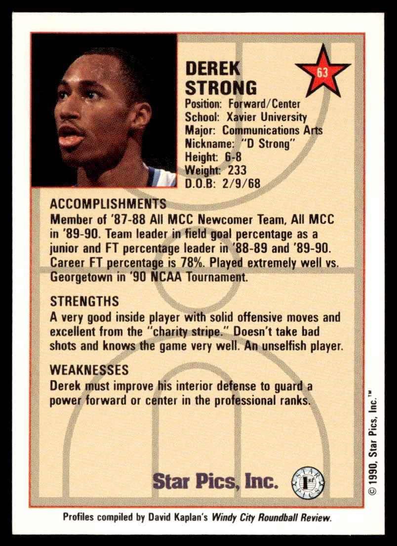 1990-91 Star Pics Derek Strong #63 card back image