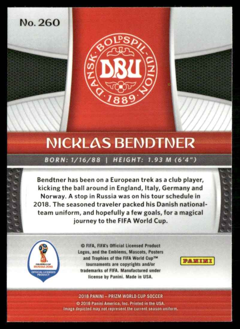 2018 Panini Prizm World Cup Nicklas Bendtner #260 card back image