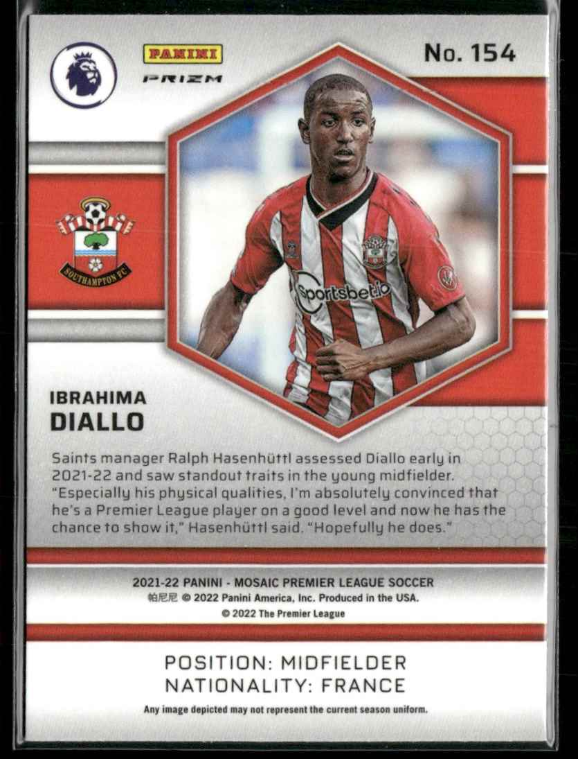 2021 Mosaic Premier League Silver Mosaic Ibrahima Diallo #154 card back image
