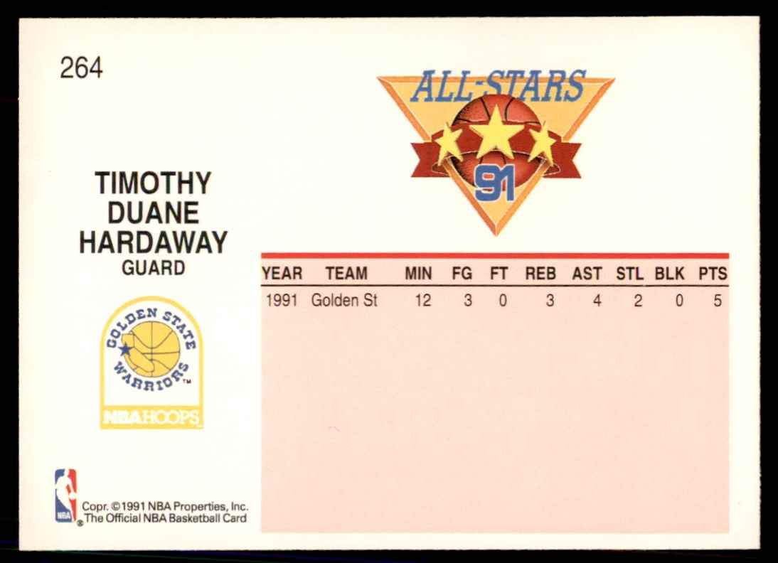 1991-92 NBA Hoops Tim Hardaway #264 card back image