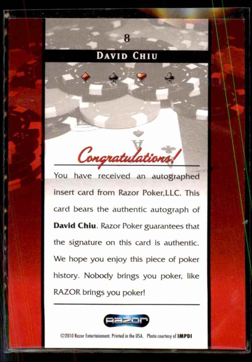 2010 Razor Poker David Chiu #8 card back image