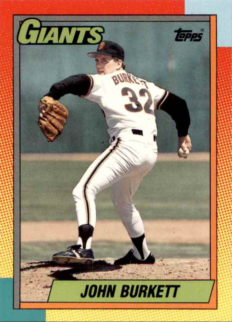 1990 Topps John Burkett #16T card back image