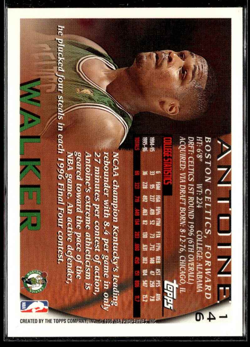 1996-97 E-X2000 Antoine Walker #4 card back image