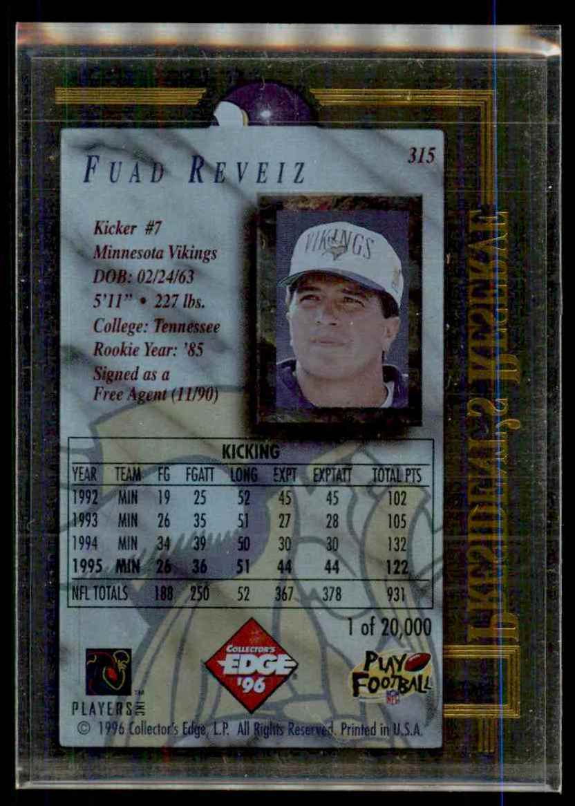 1996 Ce President's Reserve Fuad Reveiz #315 card back image