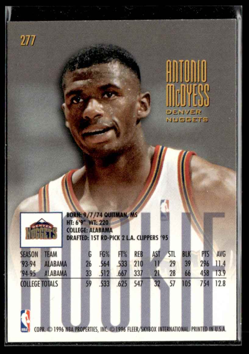 1995-96 Ultra Antonio McDyess #277 card back image