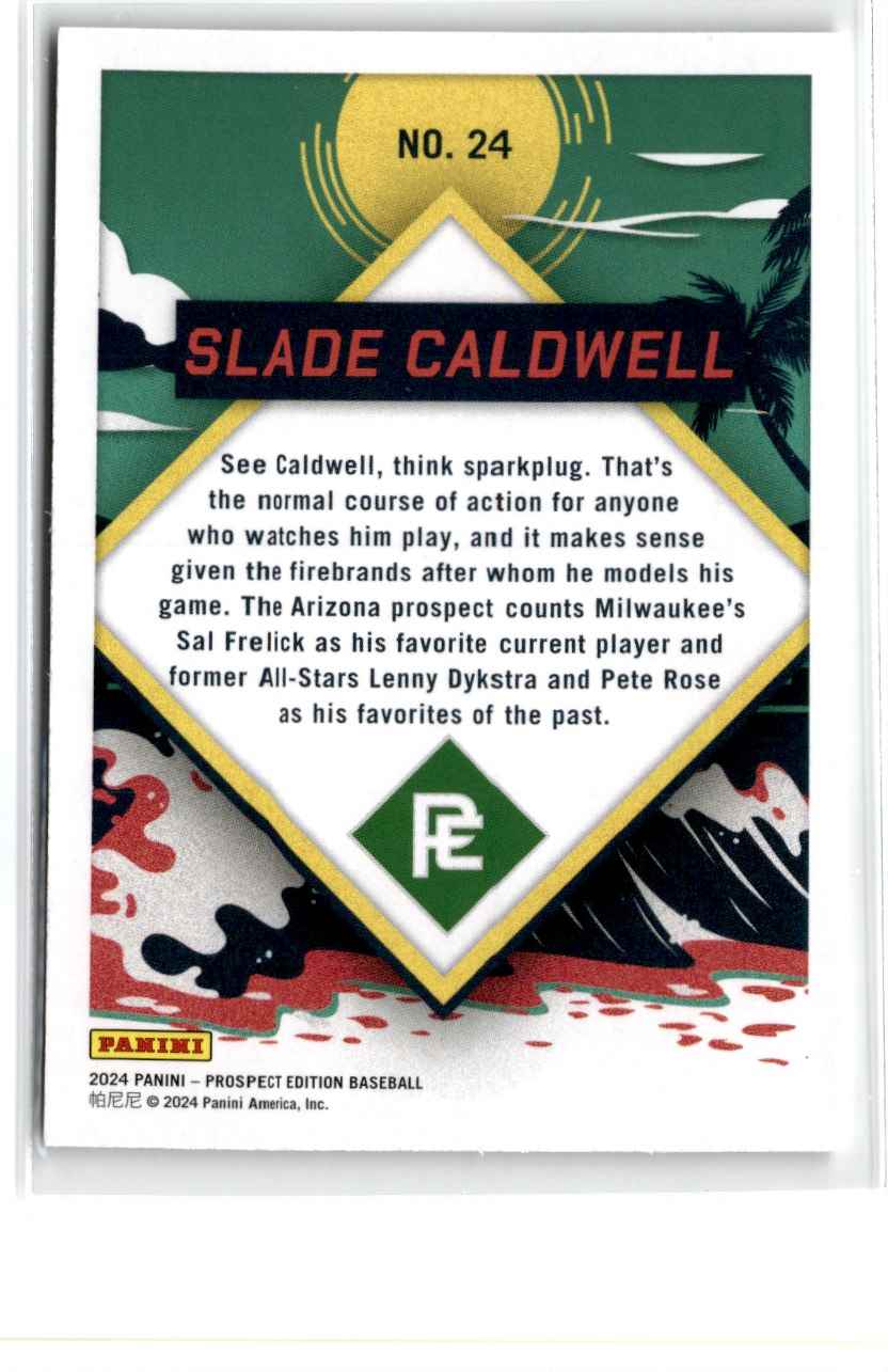 2024 Panini PROSPECT EDITION PREPPING FOR THE PROS RED SLADE CALDWELL #24 card back image