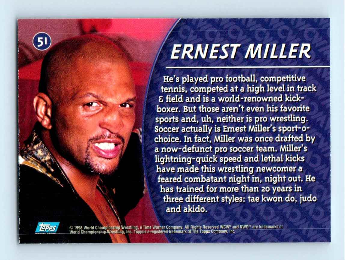 1998 Topps World Chapionship Wrestling Ernest Miller #51 card back image