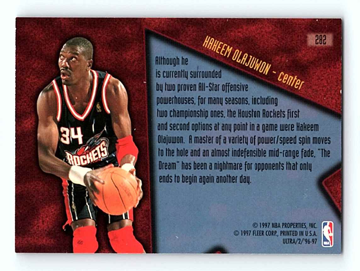 1996-97 Ultra Gold Medallion Hakeem Olajuwon #G-282 card back image