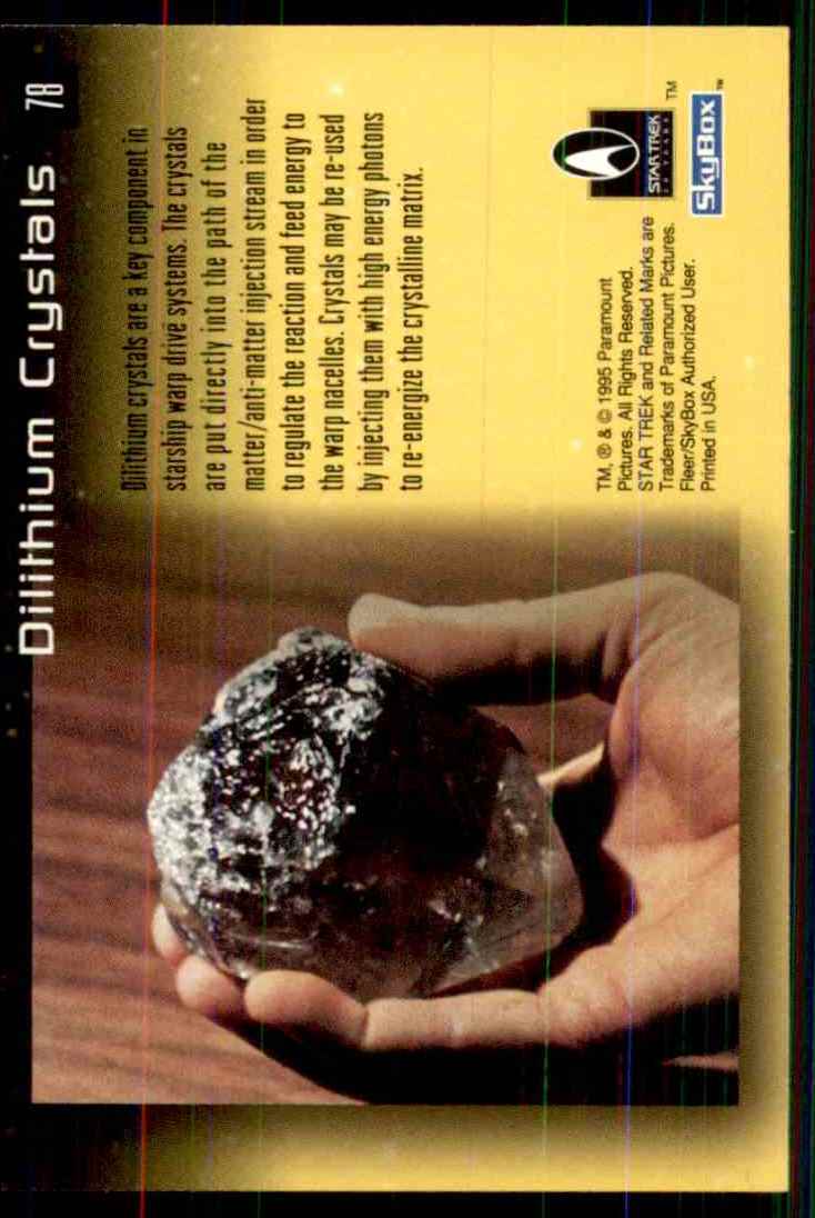 1995 30 Years Of Star Trek Dilithium Crystals #78 card back image