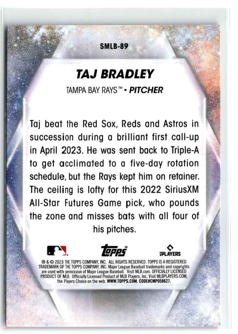 2023 Topps Stars of MLB Taj Bradley #SMLB-89 card back image