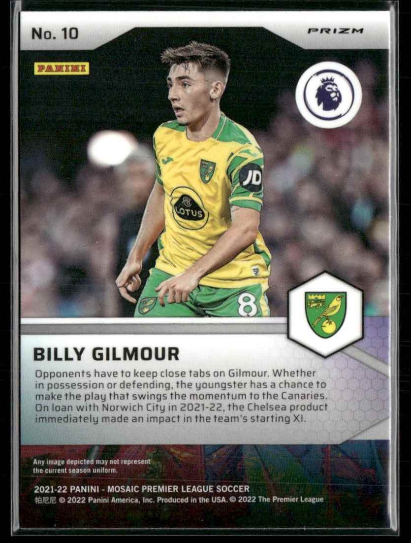 2021 Mosaic Premier League Pitch Masters Silver Billy Gilmour #10 card back image