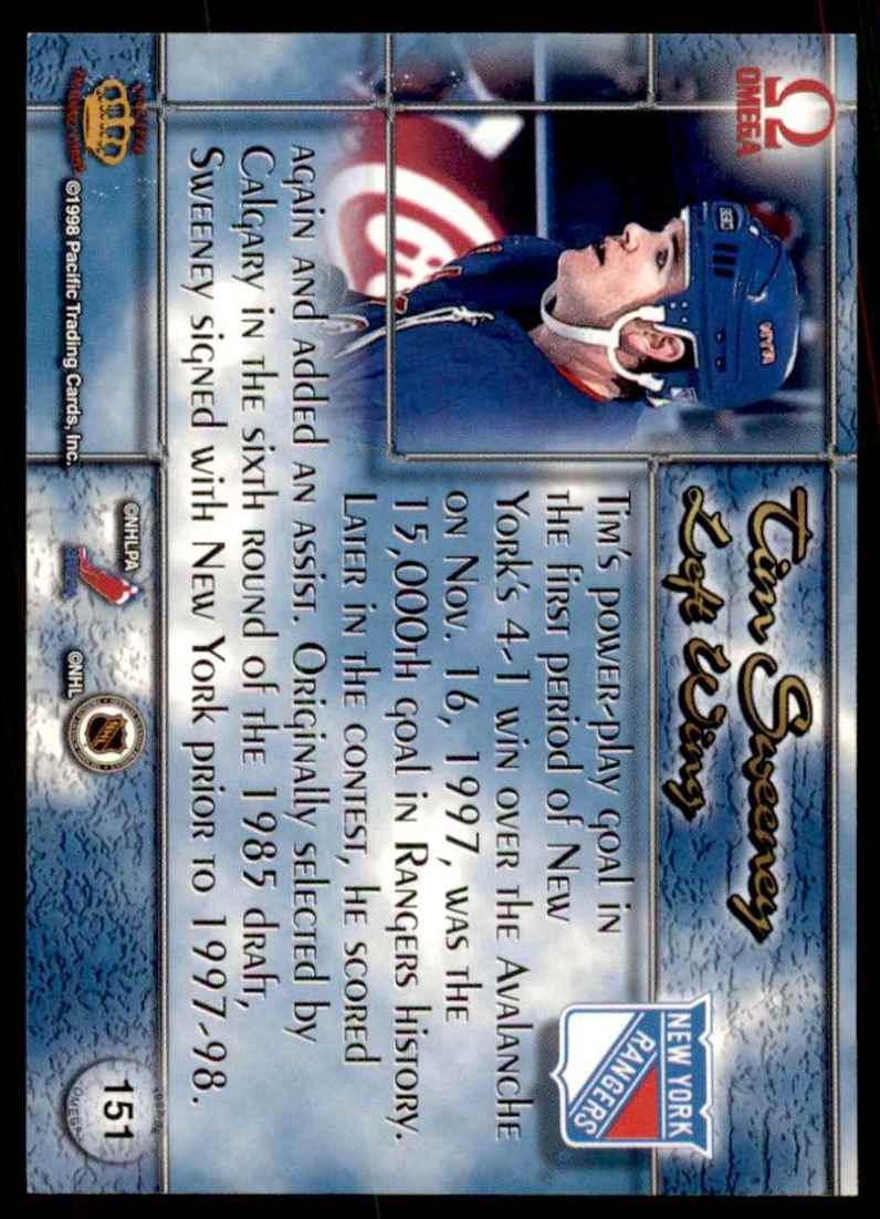 1997-98 Pacific Omega Tim Sweeney #151 card back image