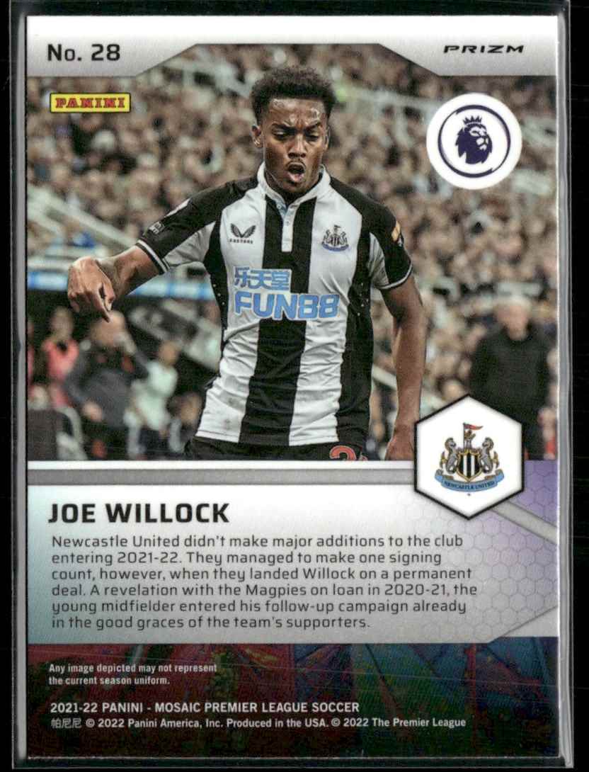 2021 Mosaic Premier League Pitch Masters Silver Joe Willock #28 card back image