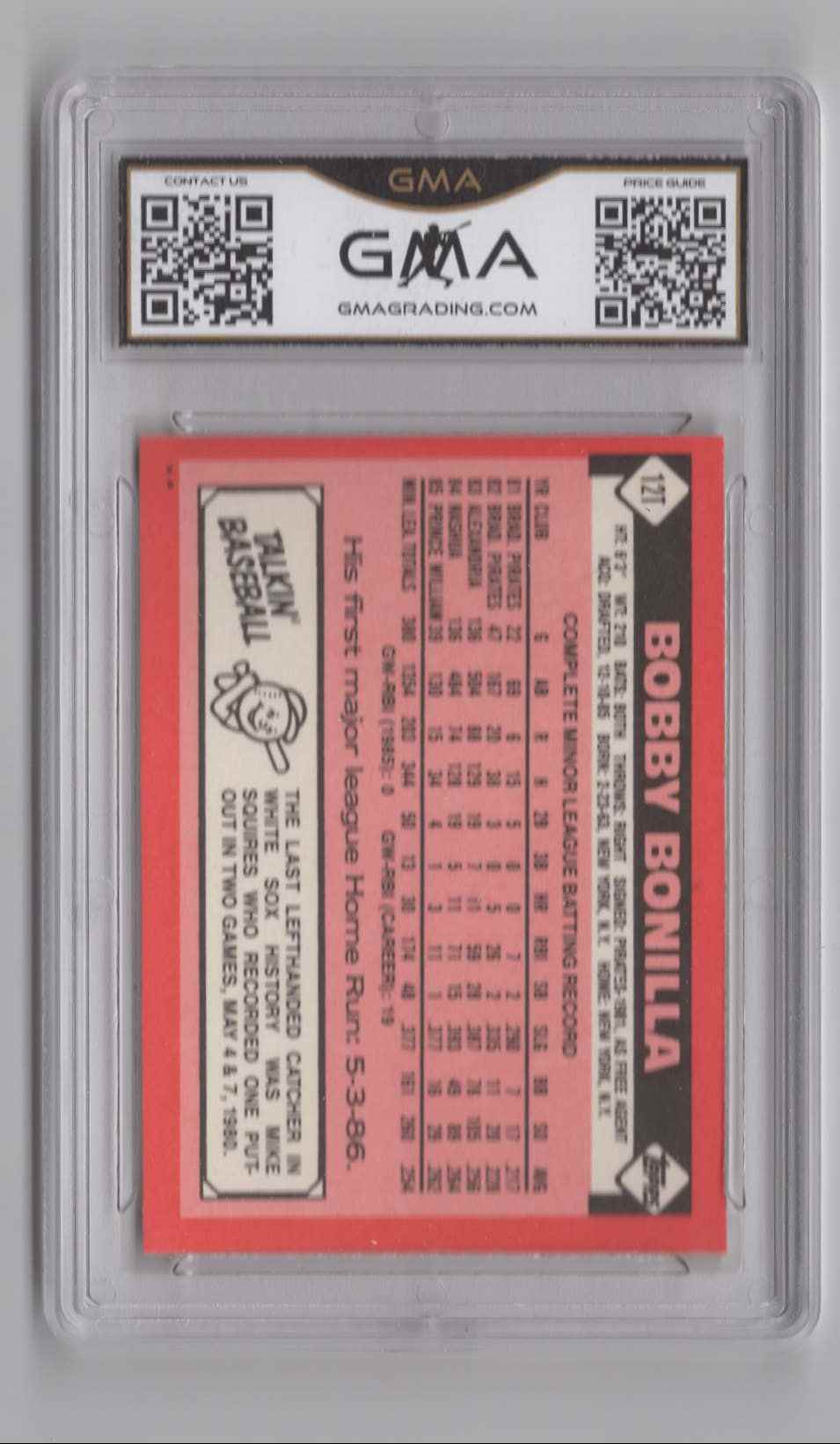 1986 Topps Traded Bobby Bonilla #12T card back image