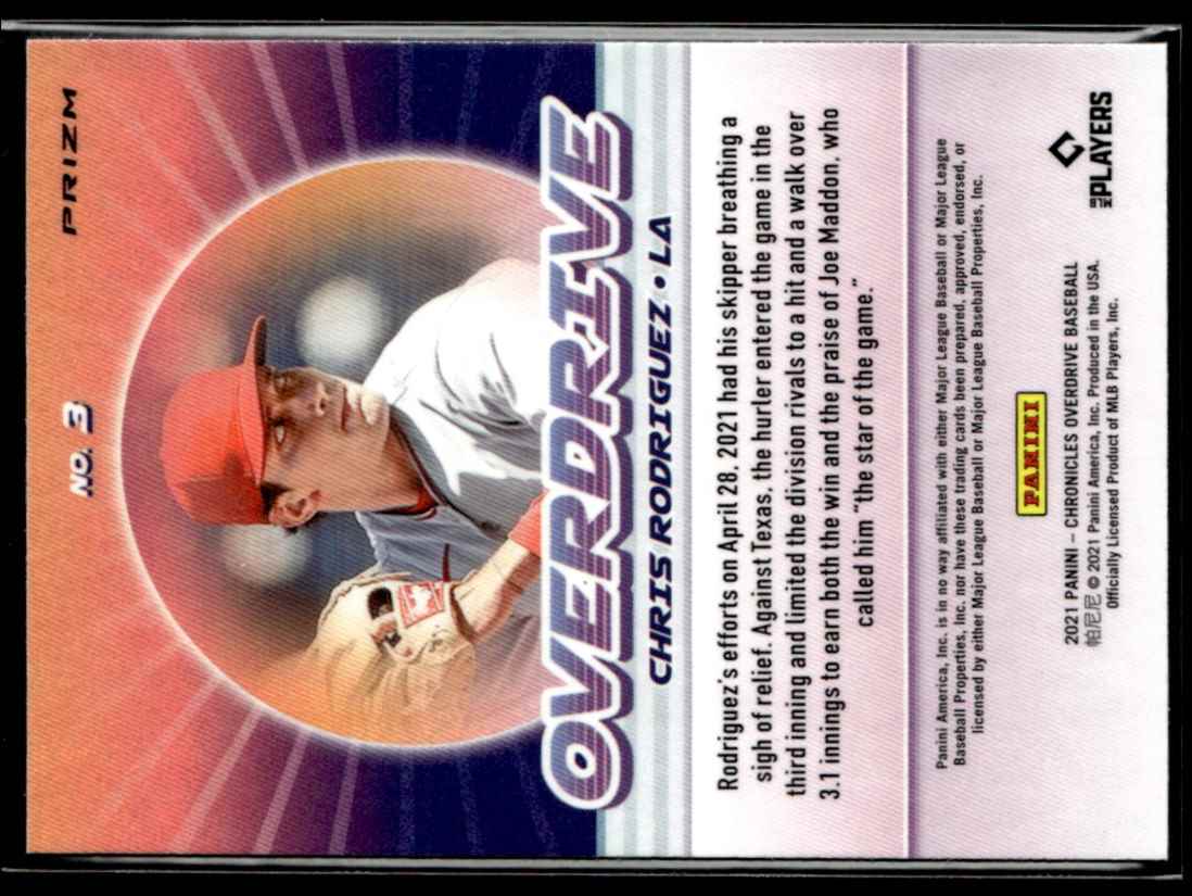 2021 Chronicles Overdrive Prizms Chris Rodriguez #3 card back image