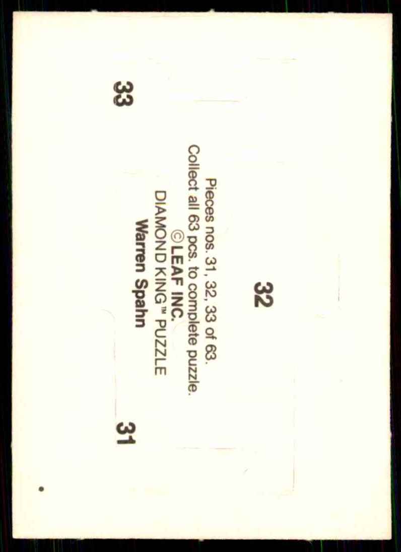 1989 Donruss Warren Spahn Puzzle Spahn Puzzle 31-33 #31 card back image