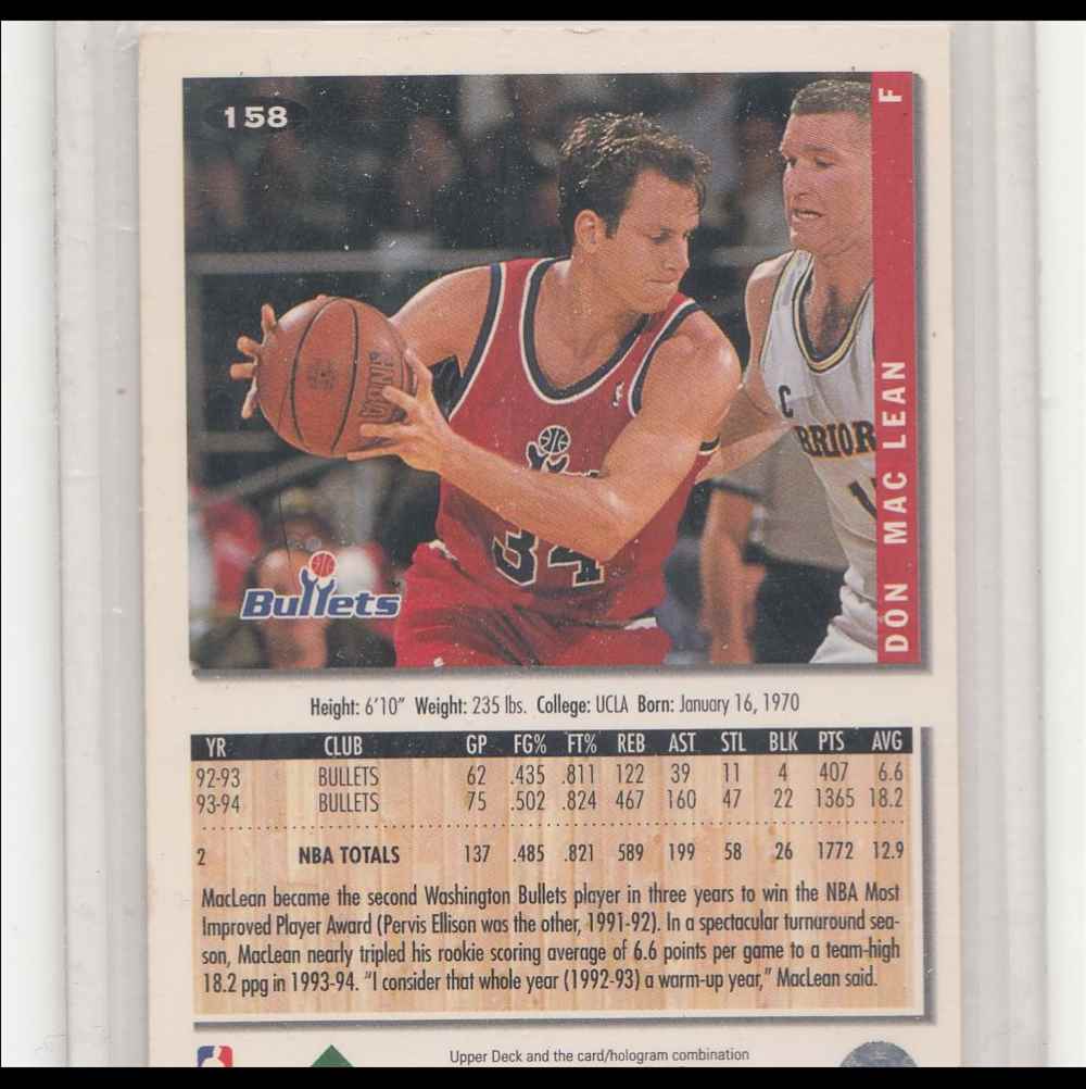 1993-94 Upper Deck Doug Edwards #158 card back image