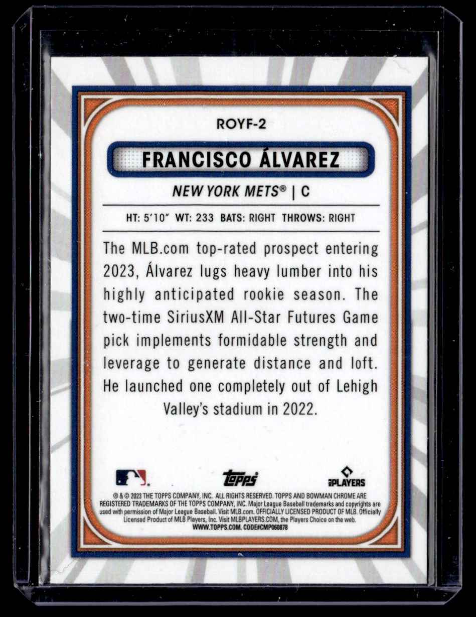 2023 Bowman Rookie of the Year Favorites Mojo Francisco Alvarez #ROYF-2 card back image