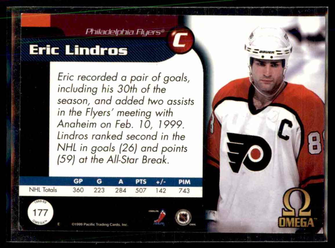 1998-99 Pacific Omega Eric Lindros #177 card back image