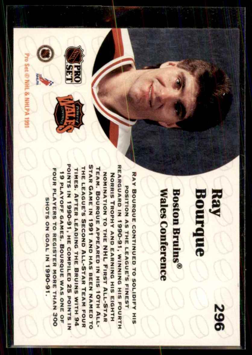 1991-92 Pro Set Ray Bourque As #296 card back image