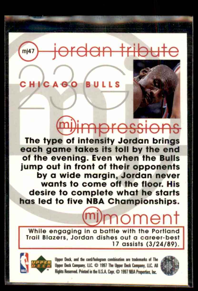 1997-98 Upper Deck Michael Jordan Tribute Michael Jordan #MJ47 card back image