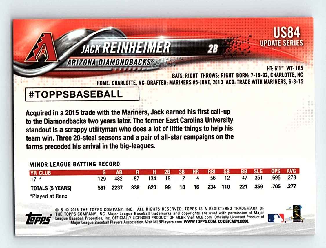 2018 Topps Update Jack Reinheimer #US84 card back image