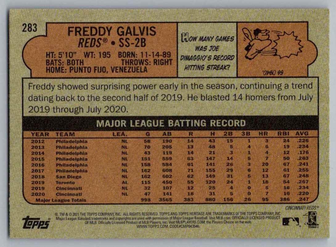 2021 Topps Heritage Freddy Galvis #283 card back image