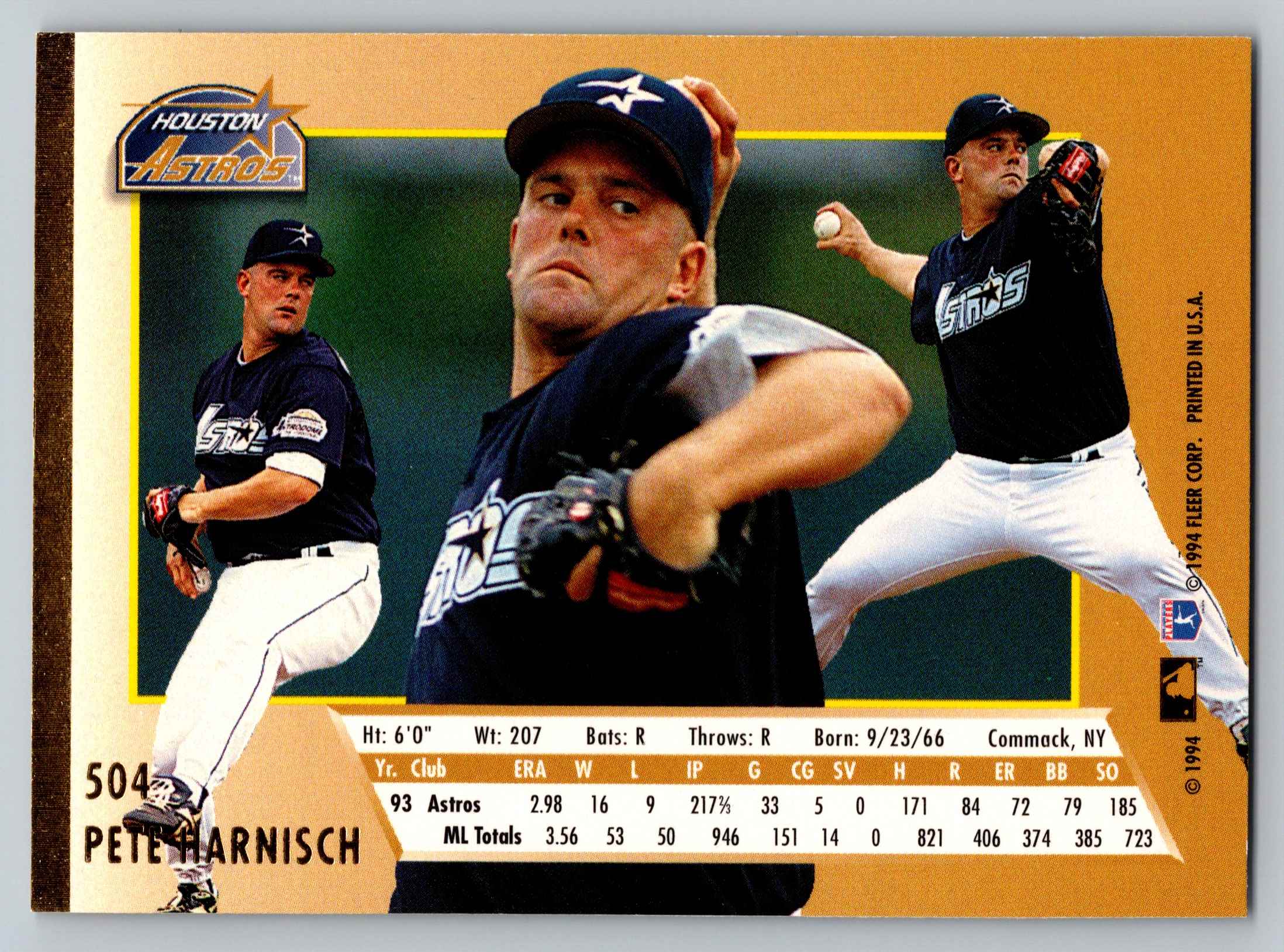 1994 Ultra Pete Harnisch #504 card back image
