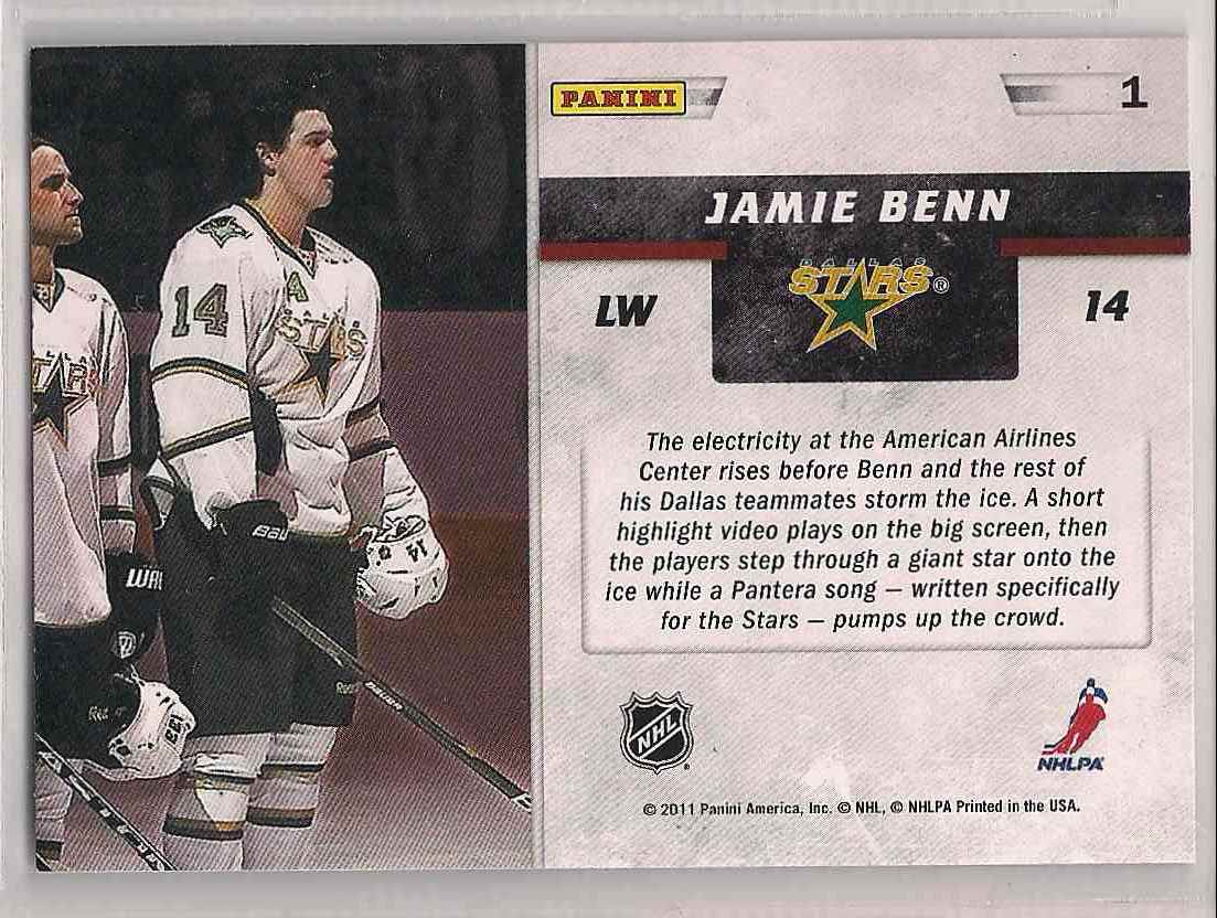 2011-12 Score Making An Entrance Jamie Benn #1 card back image
