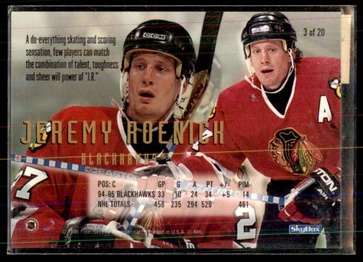 1995-96 NHL Cool Trade Jeremy Roenick #3 card back image