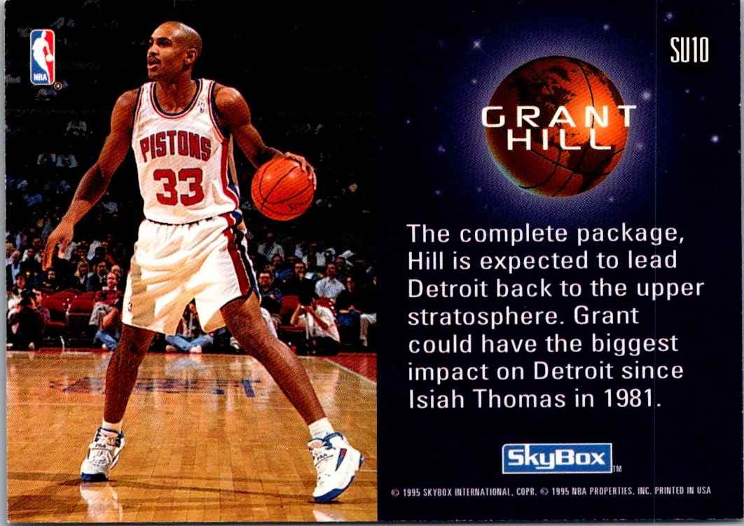 1995-96 SkyBox Grant Hill #SU10 card back image