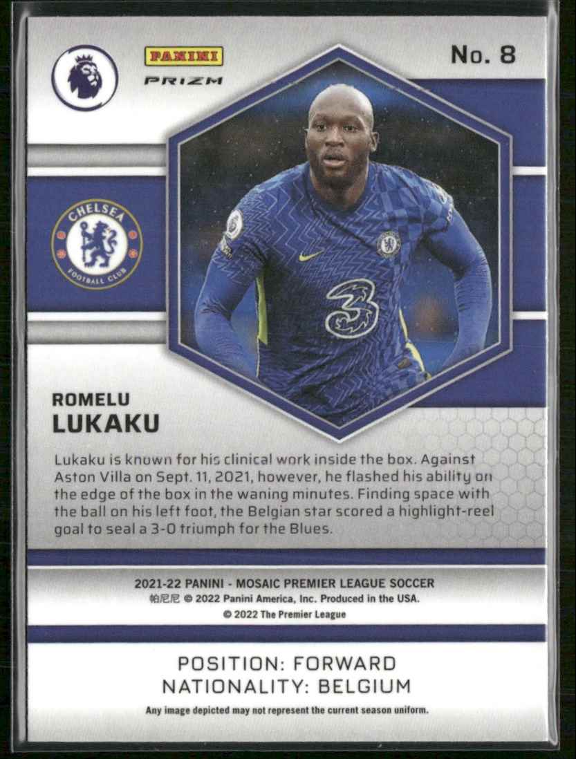 2021 Mosaic Premier League Silver Mosaic Romelu Lukaku #8 card back image