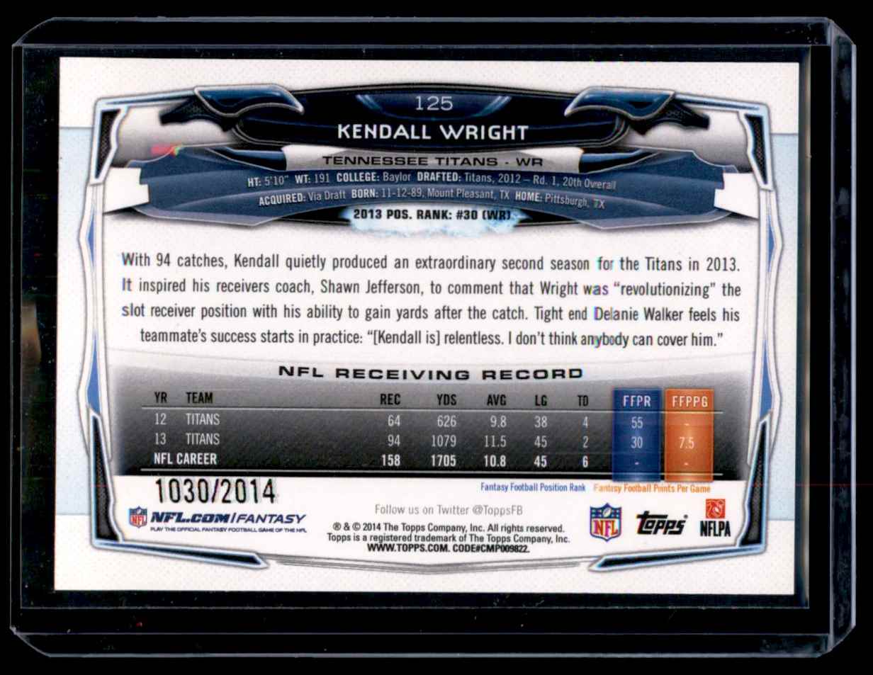 2014 Topps Gold Kendall Wright #125 card back image
