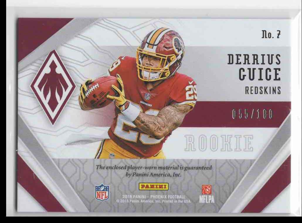 2018 Panini Pheonix Derrius Guice #7 card back image