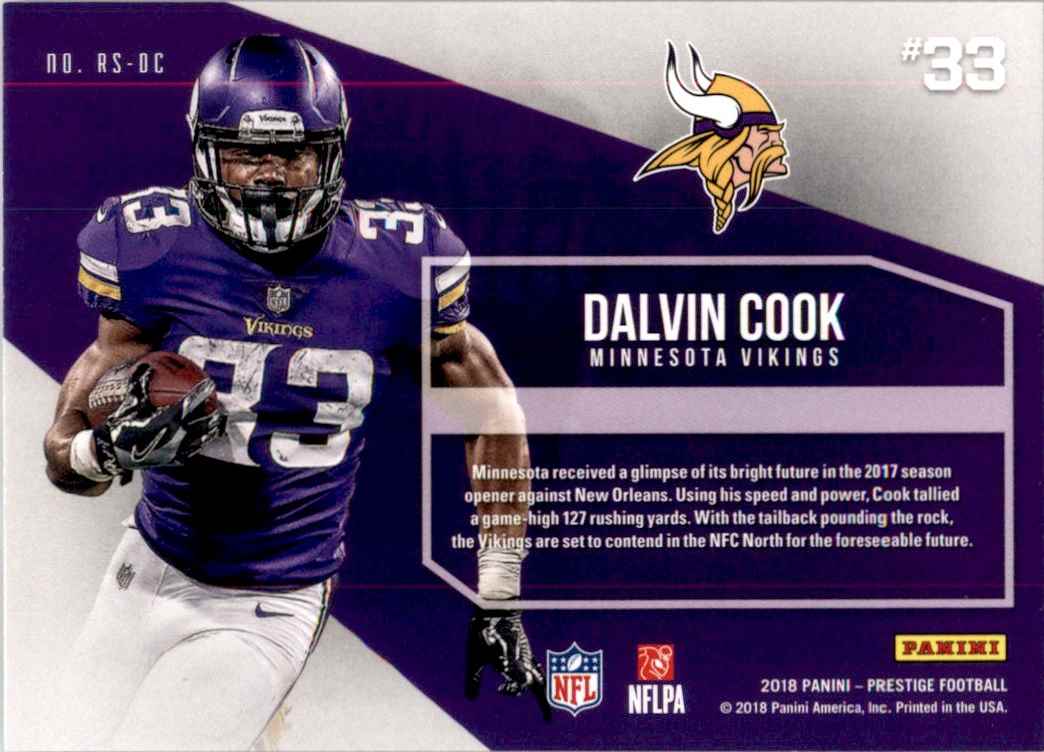 2018 Prestige Rsing Stars DALVIN COOK #RS-DC card back image