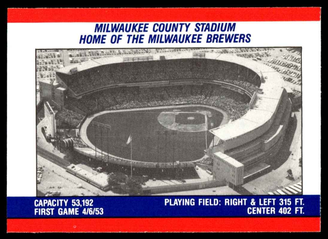 1988 Fleer Team Stickers Milwaukee Brewers card back image