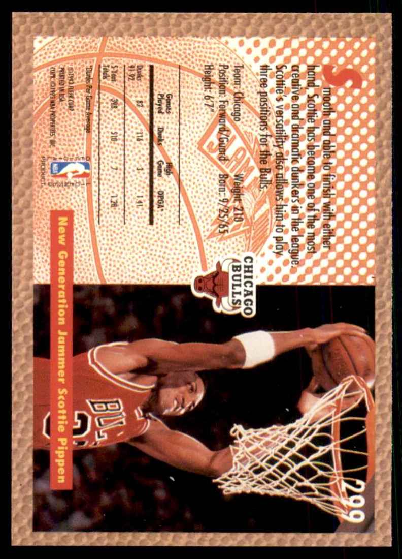 1992-93 Fleer Scottie Pippen Sd #299 card back image