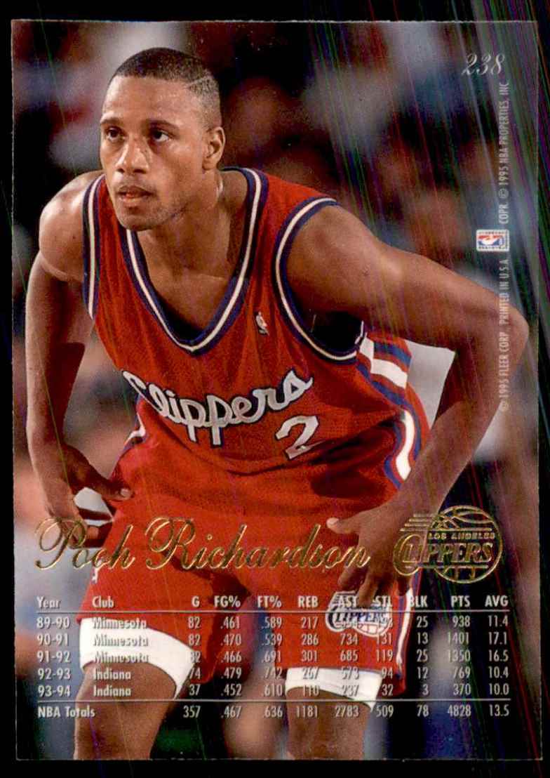 1994-95 Flair Pooh Richardson #238 card back image