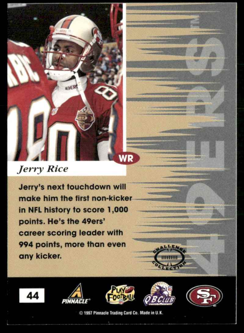 1997 Pinnacle Inscription Next Level Jerry Rice #44 card back image