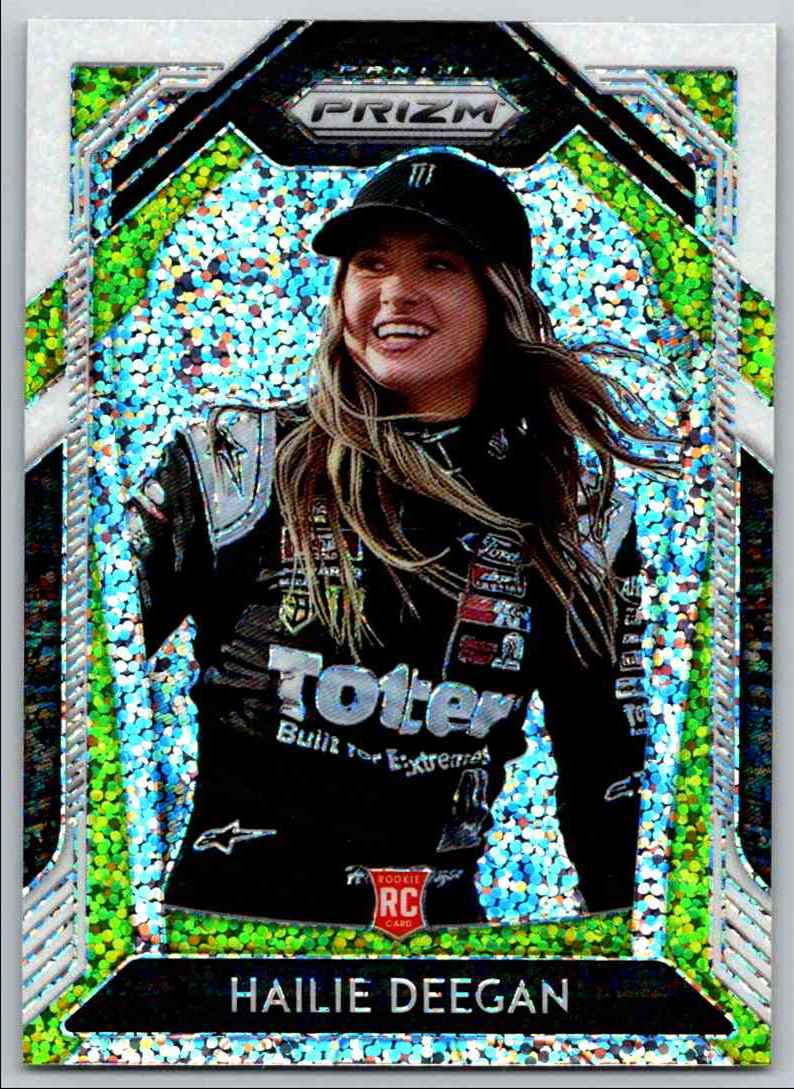 2020 Prizm Racing White Sparkle Hailie Deegan #56 card back image