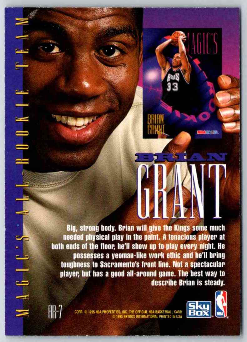 1995-96 Skybox Brian Grant #AR-7 card back image