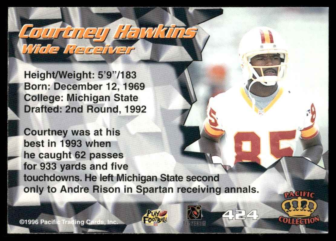 1996 Pacific Courtney Hawkins #424 card back image