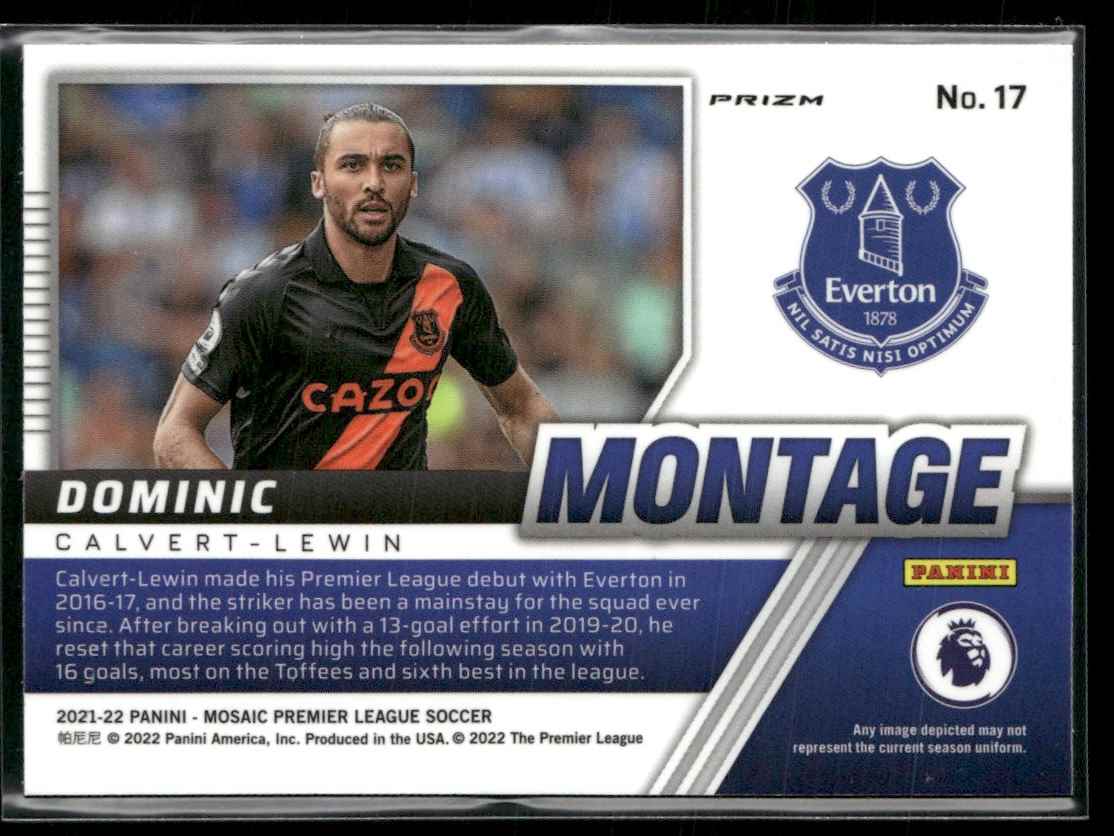 2021 Mosaic Premier League Montage Silver Dominic Calvert-Lewin #17 card back image
