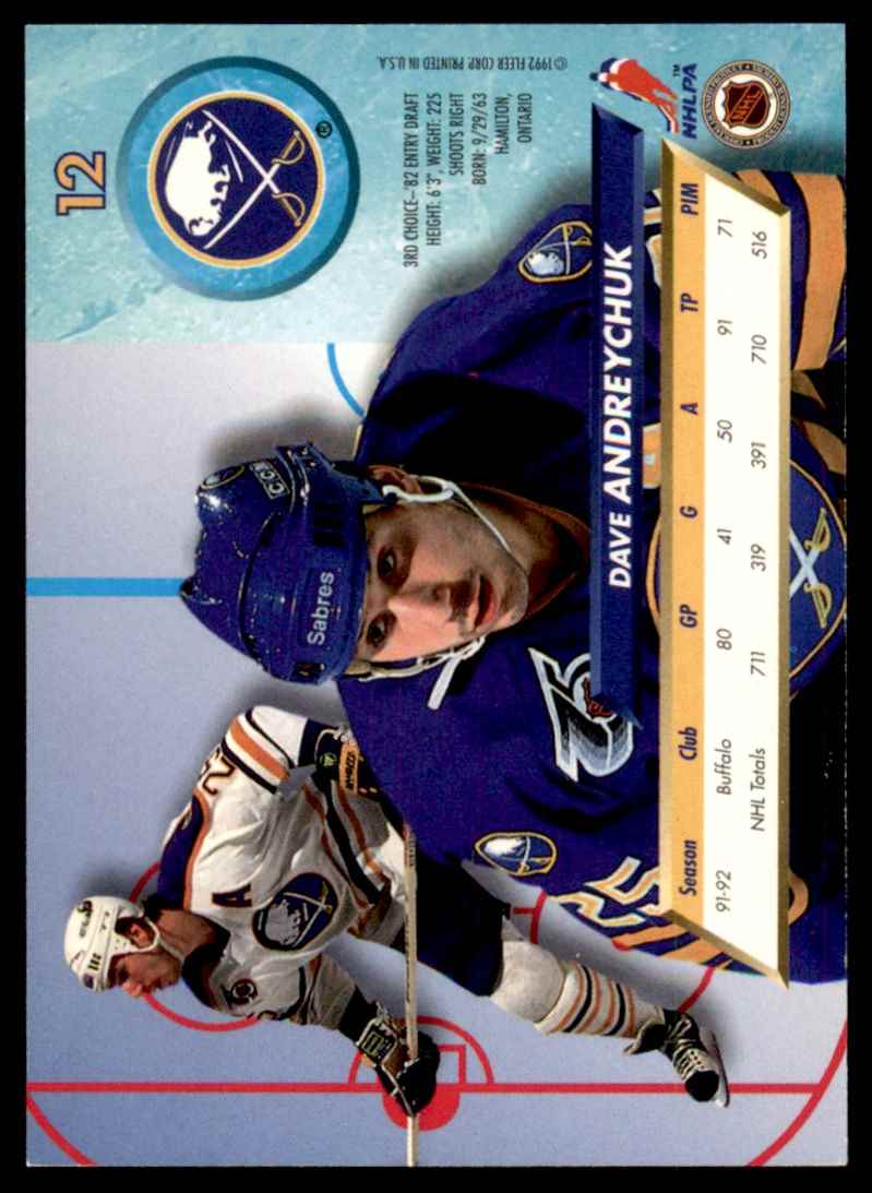1992-93 Ultra Dave Andreychuk #12 card back image