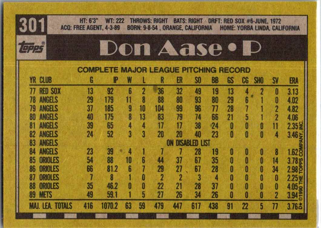 1972 Topps George Mitterwald #301 card back image